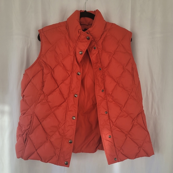 Lands' End Jackets & Blazers - Lands End Orange Down Puffer Vest Jacket XL